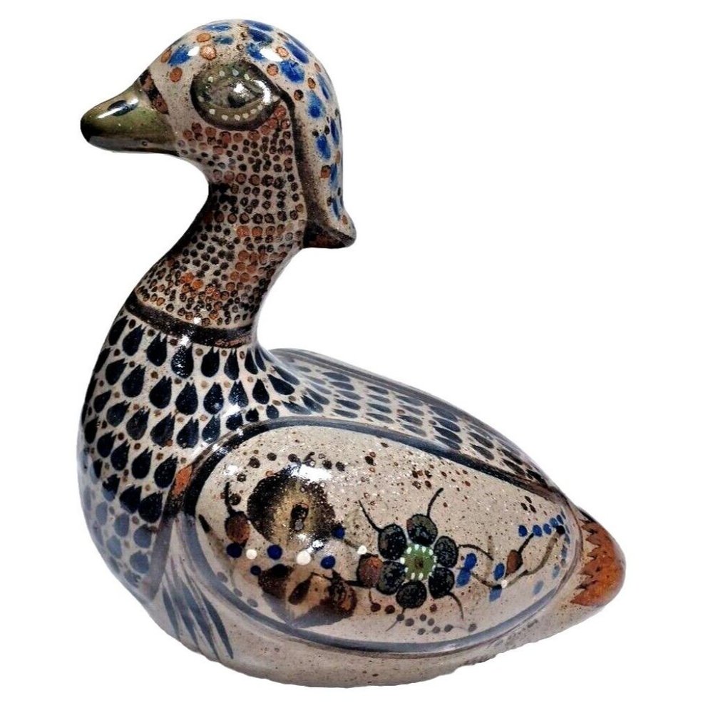 Unique Exquisite  Tonala Mexico Duck Figurine, 7.75" Long, 8.5" High Vintage - Picture 8 of 15